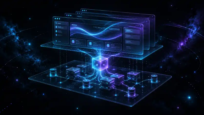 Web development in three layers: a JavaScript/TypeScript front end, a polyglot back end of servers and databases, and a WebAssembly bridge that lets Rust, C++, and Go run in the browser.